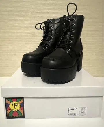 L 사이즈 YOSUKE 여성용 통굽 부츠 블랙 YO729BW19540