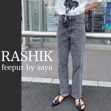 새상품급 feepur by saya RASHIK 패치 포함 테이퍼드 데님