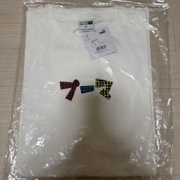 PUMA 컬러풀 로고 T셔츠 화이트