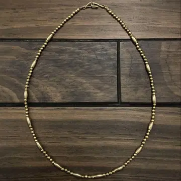 BRASS BEADS NECKLACE GOLD 44.8cm