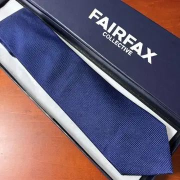 FAIRFAX 페어팩스 바스켓 직조 솔리드 타이 넥타이 네이비