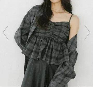 Heather 프론트 리본 체크 뷔스티에