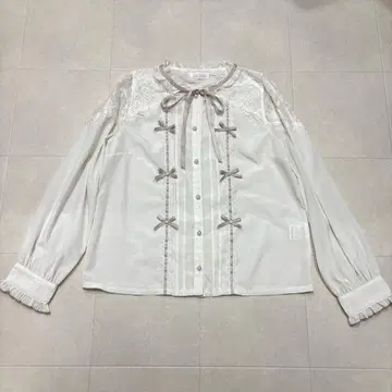 LIZLISA 리즈리사 블라우스 셔츠 리본 어깨 레이스