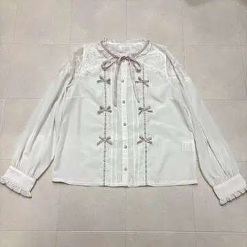 LIZLISA 리즈리사 블라우스 셔츠 리본 어깨 레이스