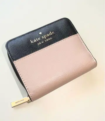 kate spade 이단 접이식 지갑 블랙 앤 핑크
