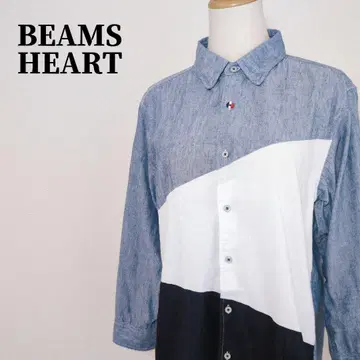 BEAMS HEART 빔즈 3색 컬러 콤비네이션 면마 혼방 셔츠