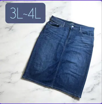 로렌 랄프 로렌 데님 스커트 빅 스트레치 무릎 아래 3L-4L