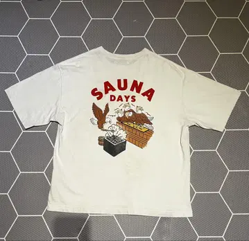 SAUNA DAYS 그래픽 T셔츠 L 사이즈 화이트