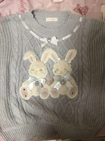 LIZLISA Twins bunnies 상의 스카이블루