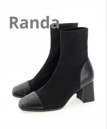 Randa 란다 스트레치 청키힐 니트 부츠