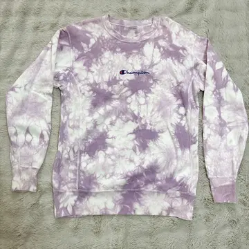 [ 새상품급 ] Champion M 맨투맨 퍼플 타이다이 패턴 트레이닝복
