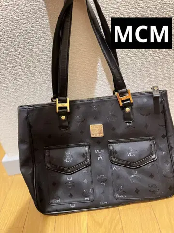 MCM 블랙 토트백