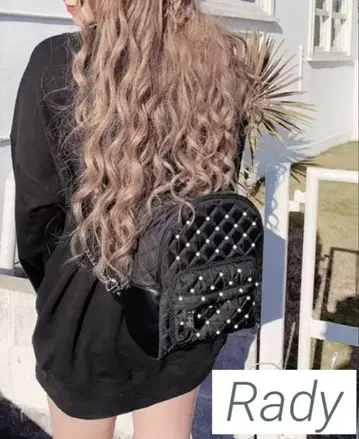 컨디션 최상 레어 Rady 레이디 펄 퀼팅 백팩 미니 백팩 블랙