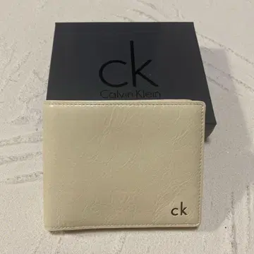 CK CALVIN KLEIN 클라인 접이식 지갑 박스 포함 크림