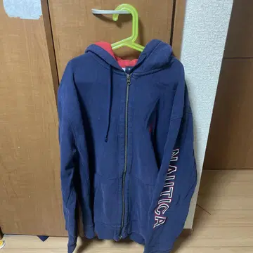 NAUTICA 네이비 레드 지퍼 후드티 XL