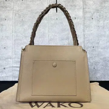 [ 고품질 ] WAKO 긴자 와코 사피아노 가죽 베이지 원 핸들 백