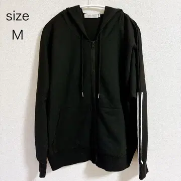 라인 롱 후드티 긴팔 여성용 블랙 M 사이즈