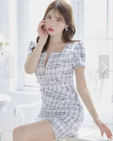 Jewels 트위드 집업 미니 드레스