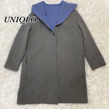 UNIQLO 울 혼방 롱 코트 M 그레이 블루 계열 인기