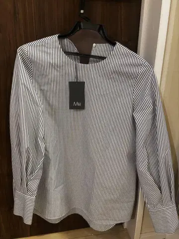 새상품 택 포함 미카코 나카무라 엠필 스트라이프 긴팔 셔츠 38