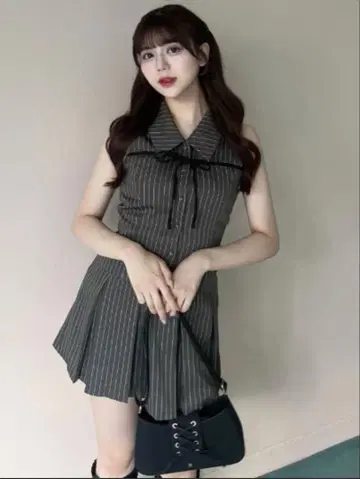 OLIVE des OLIVE YUI 기획 슬리브리스 셔츠 미니 원피스