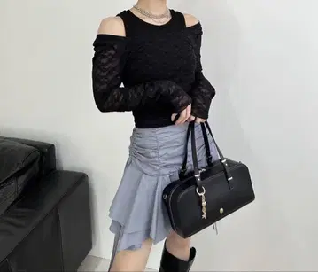 릴리 브라운 랜덤 헤매 개더 미니 스커트