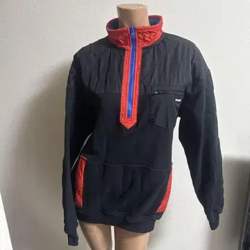 XLARGE 하프 지퍼 자켓 블랙/레드