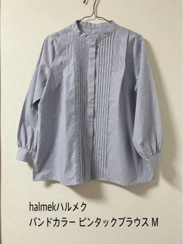 [새상품급] halmek 밴드 카라 핀턱 블라우스 M