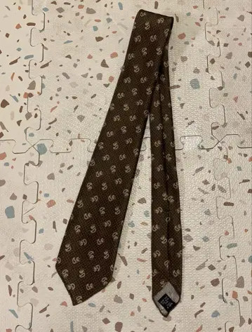 [ TIE YOUR TIE ] 실크 프린트 넥타이 브라운
