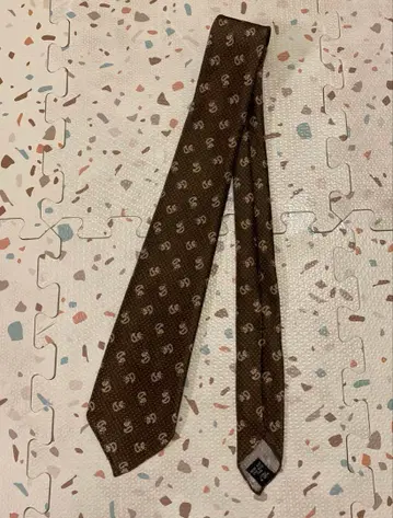 [ TIE YOUR TIE ] 실크 프린트 넥타이 브라운