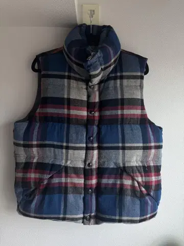 넘버나인 체크 무늬 다운 베스트 사이즈 2 새상품급 레어