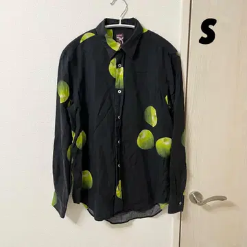 Paul Smith 폴스미스 긴팔 셔츠 파란 사과 올 패턴 블랙