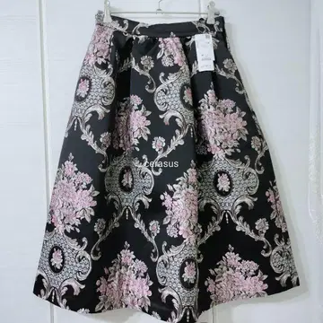 axes femme nostalgie 꽃무늬 자카드 스커트