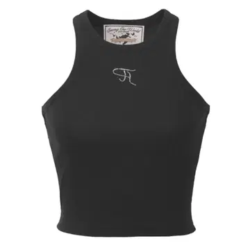 threetimes jewel tank top black S
