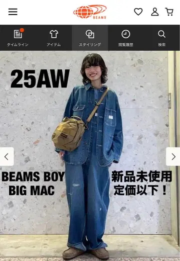 새상품 BEAMS BOY 별주 BIGMAC 페이드 커버올