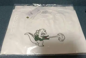 LACOSTE 라코스테 x 고질라 콜라보T셔츠 WHITE 4-M 사이즈