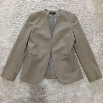 새상품급 Theory 울 노카라 자켓 M 사이즈 베이지 모