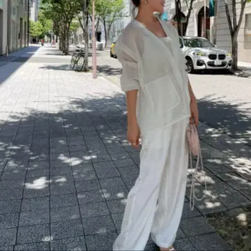 pois 메쉬 가디건 화이트