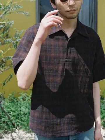 리드롬 CREPE COTTON PLAID SHIRT M