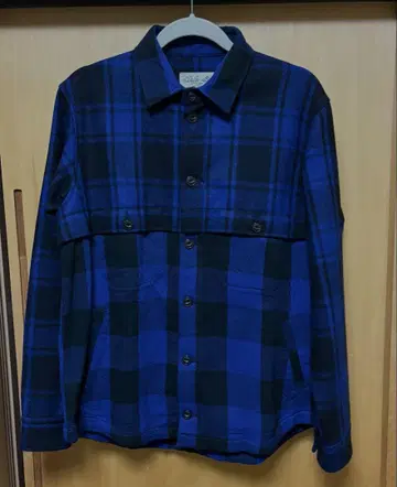 Duffer 파랑 블랙 체크 무늬 플란넬 셔츠 L 사이즈