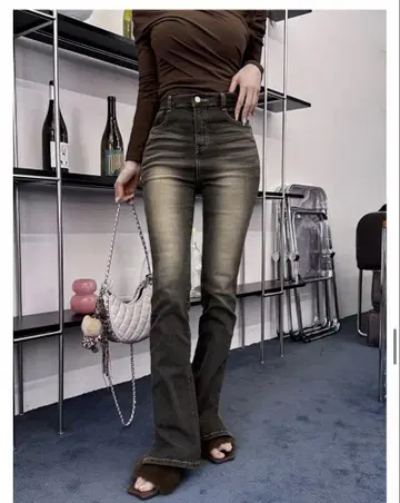 QUNG 볼륨 UP 피치 플레어 denim