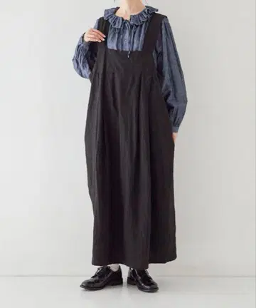 nest robe 블랙린넨 박스 롱 원피스