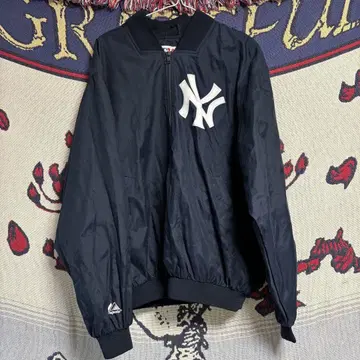 90s Majestic 양키스 풀오버 나일론 자켓 M 네이비