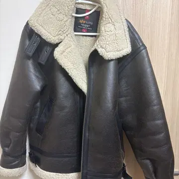 새상품급 ALPHA INDUSTRIES 브라운 가죽 아우터 M 택 포함