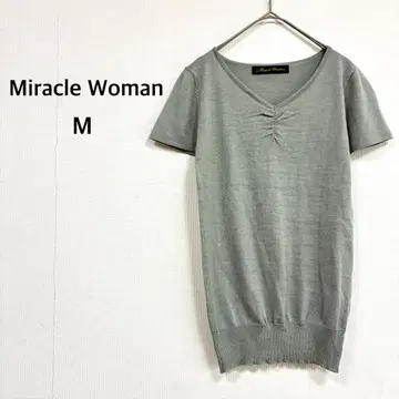Miracle Woman 그레이 V넥 니트 M