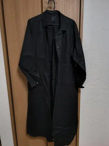 무인양품 롱 셔츠 원피스 블랙 L