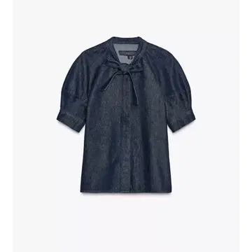 ZARA ZW 컬렉션 리본 포함 데님 셔츠 이번 시즌