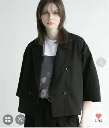 ELLUV 지퍼 기믹 하프 슬리브 숏 테일러드 자켓 S
