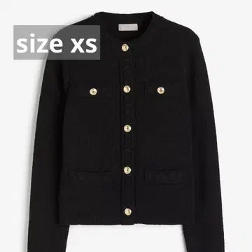 H&M 텍스처드 니트 가디건 BLACK XS