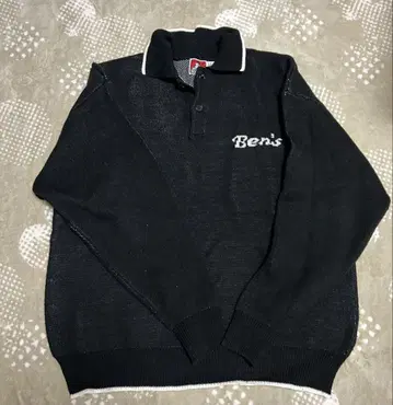 Ben's 블랙 피케 셔츠 니트